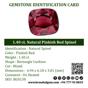 1.40 ct. Natural Pinkish Red Spinel