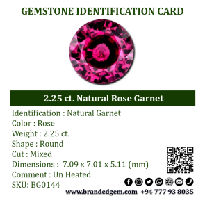 2.25 ct. Natural Rose Garnet