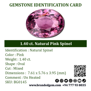 1.40 ct. Natural Pink Spinel