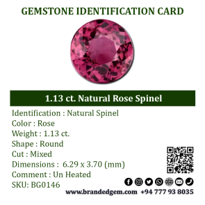 1.13 ct. Natural Rose Spinel