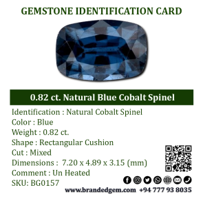 0.82 ct. Natural Cobalt Blue Spinel