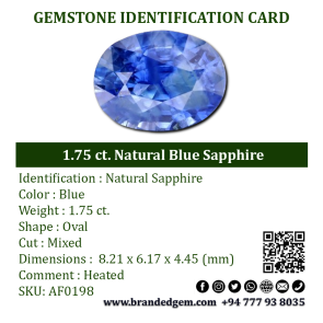 1.75 ct. Natural Blue Sapphire