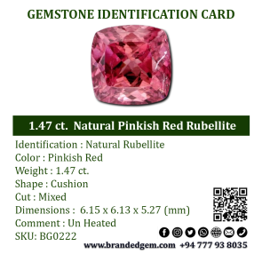 1.47 ct.  Natural Pinkish Red Rubellite